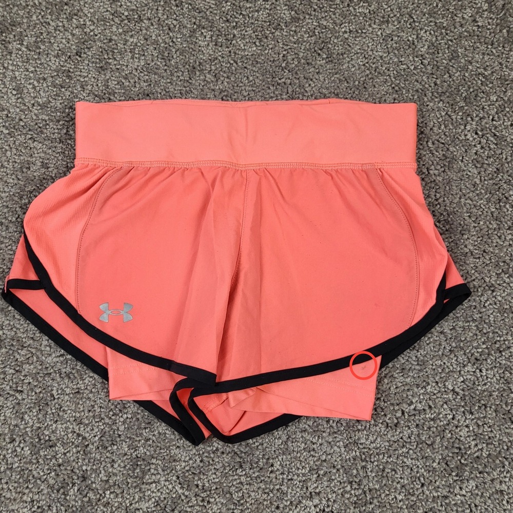 Under Armour Running Shorts Womens XS Coral Excellent 2-in-1 HeatGear 1326987